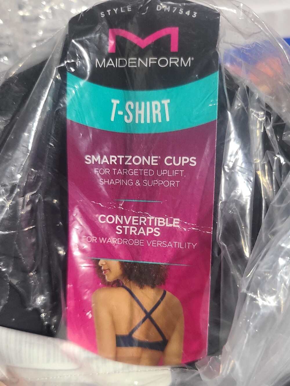 Maidenform T-Shirt Bra - Black Smartzone Cups Size Convertible Straps 40B